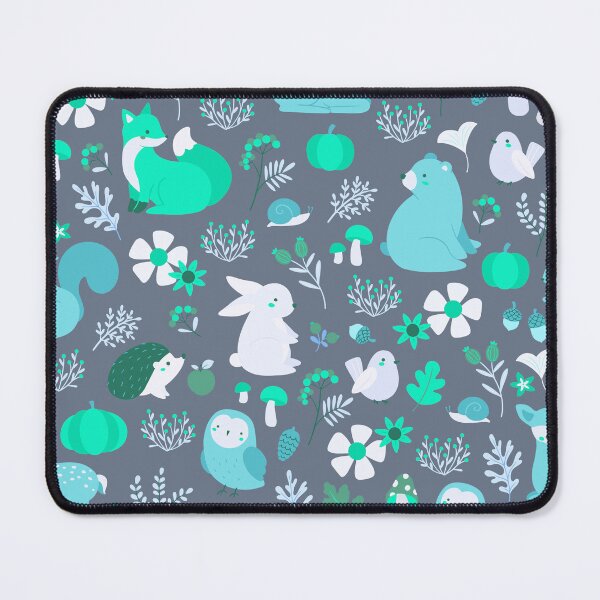 Item preview, Cozy Woodland Creatures – Cute Fox, Deer, Bear & Owl Pattern | Teal designed and sold by Frohyou.