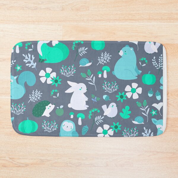 Item preview, Cozy Woodland Creatures – Cute Fox, Deer, Bear & Owl Pattern | Teal designed and sold by Frohyou.