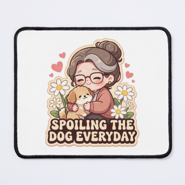 Item preview, Spoiling the Dog Everyday Cute Grandma Sticker | Kawaii Grandmother Hugging Puppy Daisy Floral Design designed and sold by HOODYBUDSTYLES.