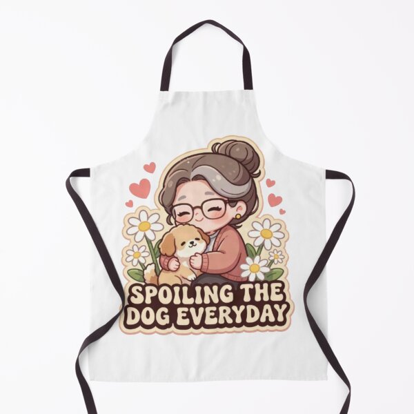 Item preview, Spoiling the Dog Everyday Cute Grandma Sticker | Kawaii Grandmother Hugging Puppy Daisy Floral Design designed and sold by HOODYBUDSTYLES.