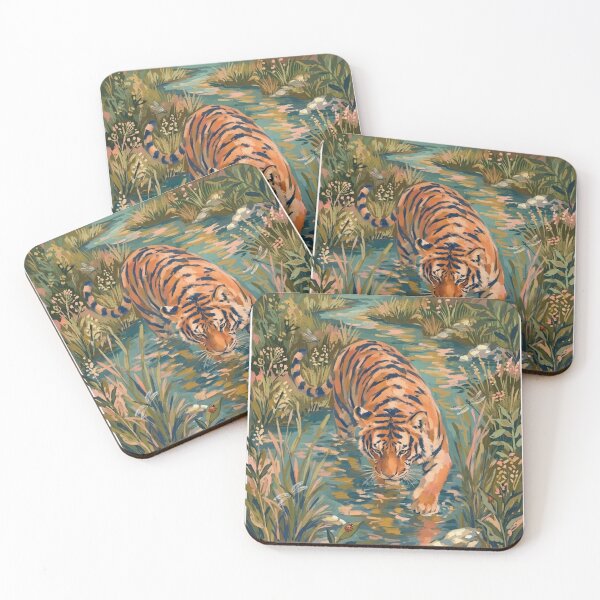 Item preview, Prowling Tiger In Dark Jungle Water designed and sold by WithoutBorders4.