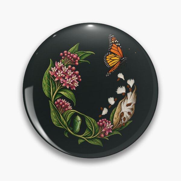 Item preview, Milkweed and Monarch Life Cycle Wreath designed and sold by VoyteksDesigns.