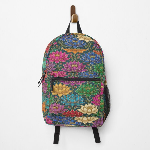 Item preview, Intricate Multi-Colored Interlocking Lotus Floral Pattern designed and sold by Solomon-Ent-144.