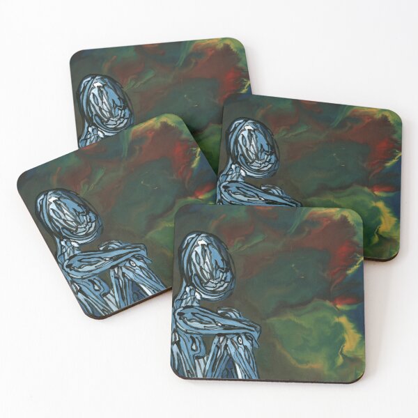 Item preview, Cosmic Contemplation – Abstract Blue Figure designed and sold by Dwaalhaas.com.
