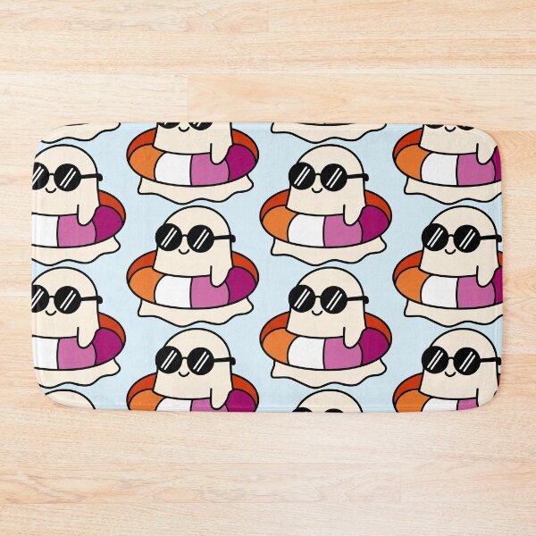 Item preview, Kawaii Lesbian Ghost on a Pool Float – Summerween Vibes designed and sold by Cannaxes Studio.