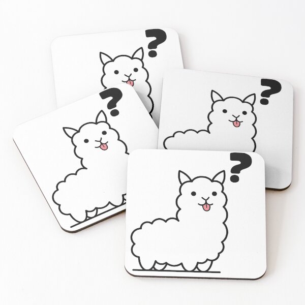 Item preview, cute confused lama designed and sold by Rockveil Co..