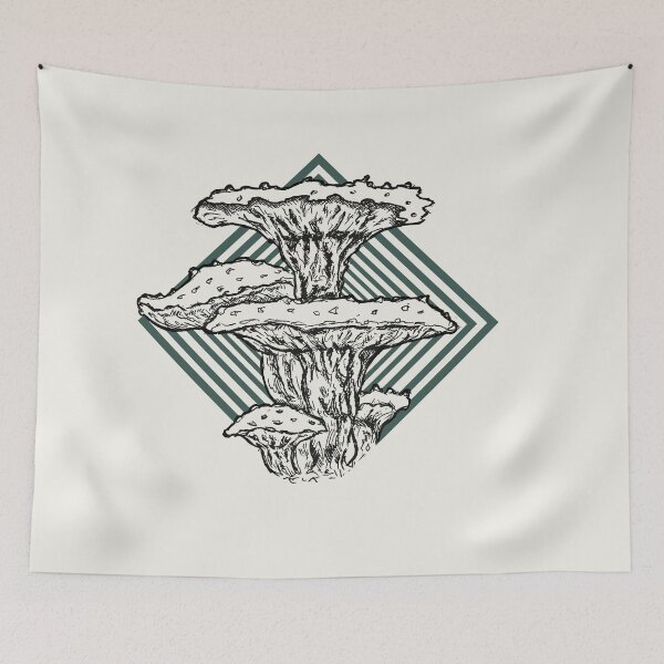 Item preview, Azure Bloom Fungus – Retro Psychedelic Mushroom Illustration designed and sold by Half Mess.