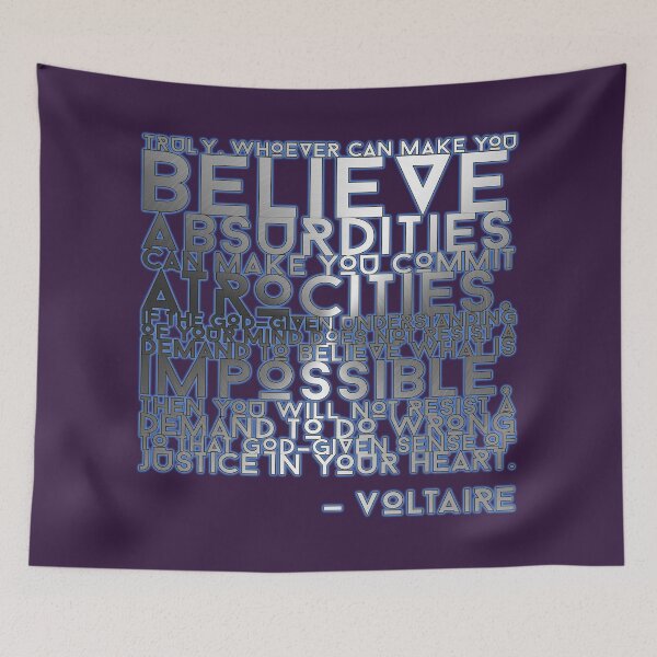 Item preview, Voltaire Quote Stencil designed and sold by Cathedral of Curiosity.