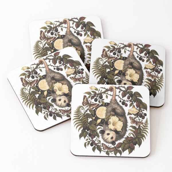Item preview, Midnight Botanical Opossum Dark Cottagecore Forager designed and sold by Sunday.Supply.