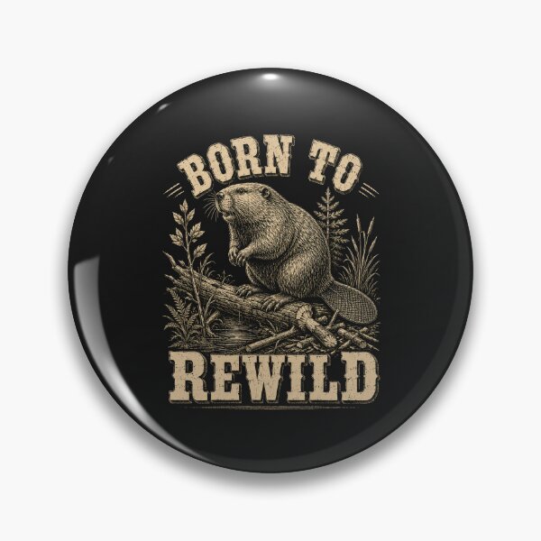 Item preview, Born to Rewild Beaver – Vintage Wildlife Nature Illustration designed and sold by WILLIAMS-BR.