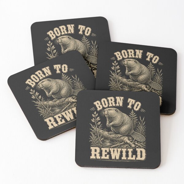 Item preview, Born to Rewild Beaver – Vintage Wildlife Nature Illustration designed and sold by WILLIAMS-BR.