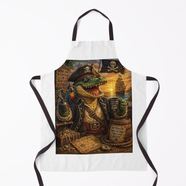 Aperçu de l'œuvre Capitaine Pirate Gator créée et vendue par Peace,love,andbeaches.
