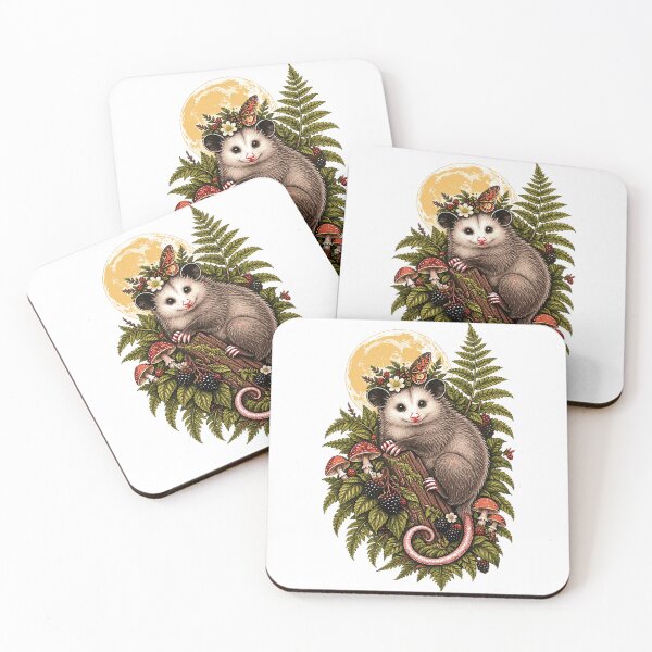 Item preview, Midnight Botanical Opossum Dark Cottagecore Forager v2 designed and sold by Sunday.Supply.