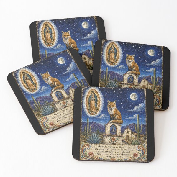 Item preview, Moonlit Fox Mexican Ex-Voto Folk Art designed and sold by newnomads-art.