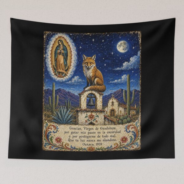 Item preview, Moonlit Fox Mexican Ex-Voto Folk Art designed and sold by newnomads-art.