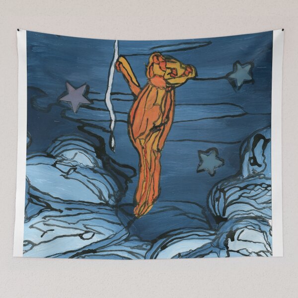 Item preview, Flying Bear in Starlit Sky Art Print designed and sold by Dwaalhaas.com.