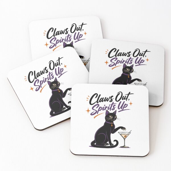 Item preview, Claws Out Spirits Up Shirt, Comfort Colors® Black Cat Cocktail Tee, Funny Halloween Bar Pun Graphic designed and sold by TshirtsLabs.