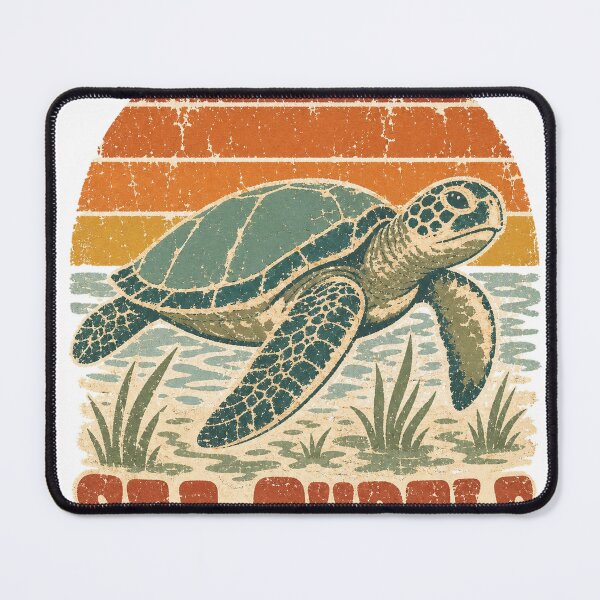 Item preview, Sea Turtle in the Warm Shallows Sun Faded Retro Art designed and sold by VisualArtsOasis.