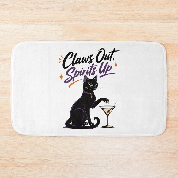 Item preview, Claws Out Spirits Up Shirt, Comfort Colors® Black Cat Cocktail Tee, Funny Halloween Bar Pun Graphic designed and sold by TshirtsLabs.