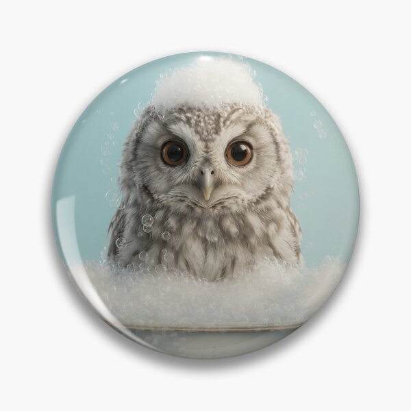 Item preview, Baby Owl Bubble Bath Cute Nursery Bathroom Wall Art designed and sold by LazyOwlStore.