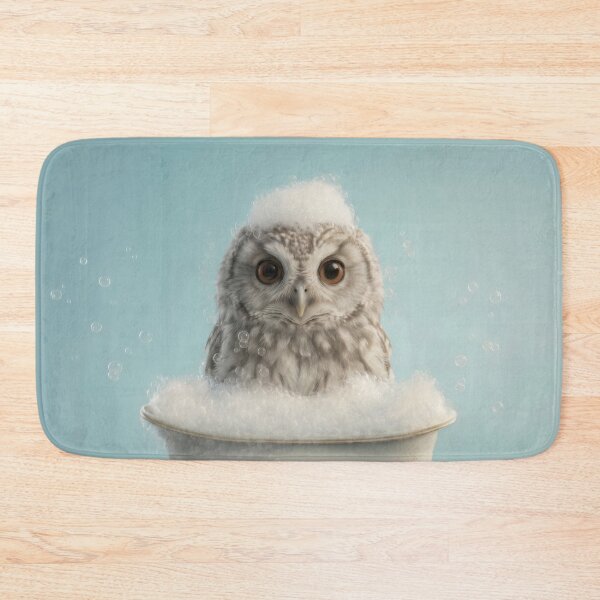 Item preview, Baby Owl Bubble Bath Cute Nursery Bathroom Wall Art designed and sold by LazyOwlStore.