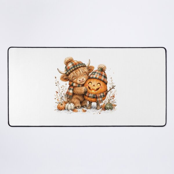Item preview, Autumn Highland Cow Holding Pumpkin Halloween designed and sold by Timeless Bond Designs.