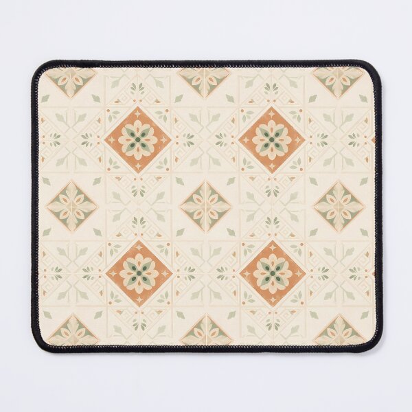 Item preview, Mediterranean Floral Tile Pattern Spanish Azulejo Print designed and sold by oceanys.