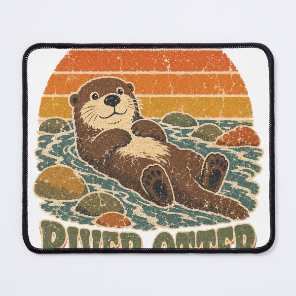 Item preview, Otter in the River Rapids Sun Faded Retro Art designed and sold by VisualArtsOasis.