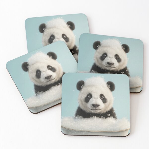 Item preview, Baby Panda Bubble Bath Cute Nursery Bathroom Wall Art designed and sold by LazyOwlStore.
