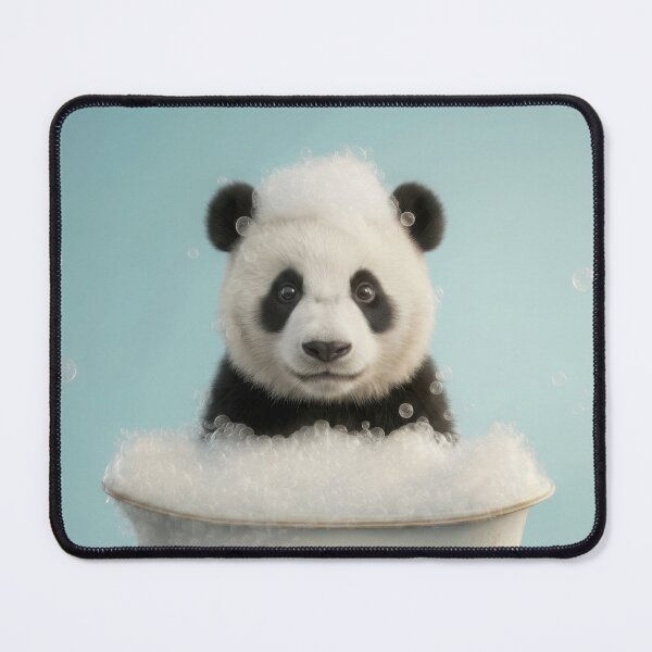 Item preview, Baby Panda Bubble Bath Cute Nursery Bathroom Wall Art designed and sold by LazyOwlStore.