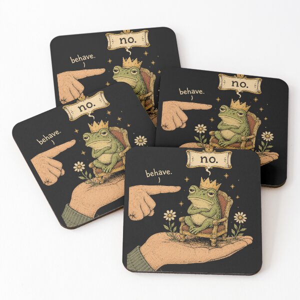 Item preview, Behave? No. Grumpy Frog King Vintage Humor designed and sold by WILLIAMS-BR.