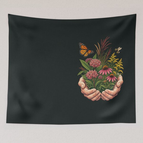 Item preview, Hands Protecting a Native Pollinator Garden designed and sold by VoyteksDesigns.
