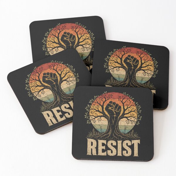 Item preview, Resist Raised Fist Tree – Vintage Activist Nature Graphic designed and sold by WILLIAMS-BR.