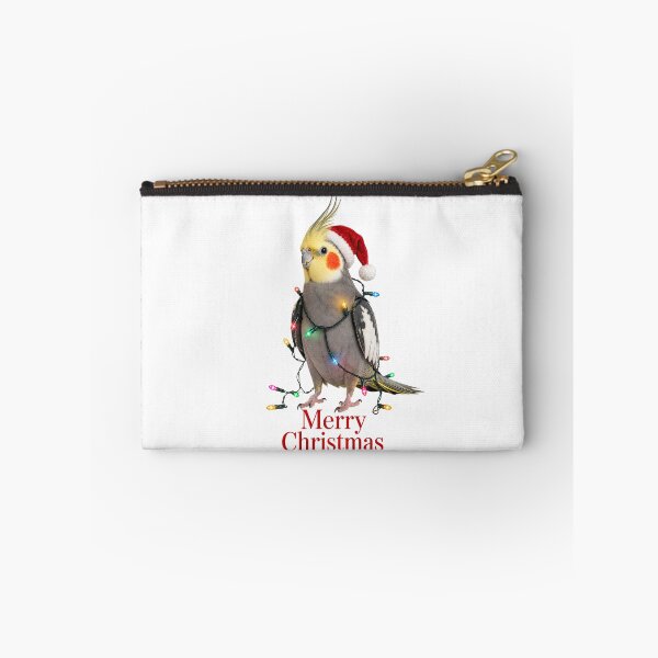 Item preview, Christmas Cockatiel – Merry Christmas Bird with Santa Hat & Christmas Lights designed and sold by SVALANART.