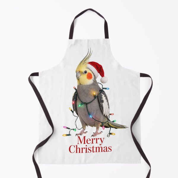 Item preview, Christmas Cockatiel – Merry Christmas Bird with Santa Hat & Christmas Lights designed and sold by SVALANART.