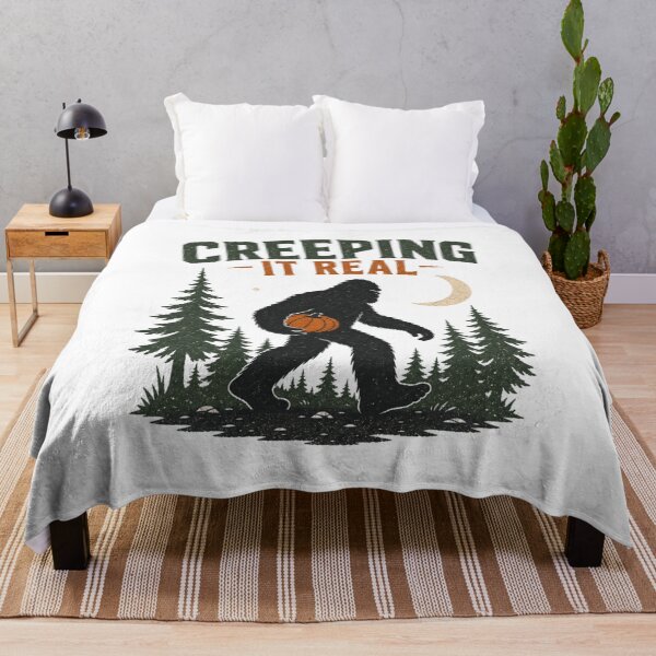 Item preview, Creeping It Real Shirt, Comfort Colors® Bigfoot Halloween Tee, Funny Cryptid Camping Graphic designed and sold by TshirtsLabs.