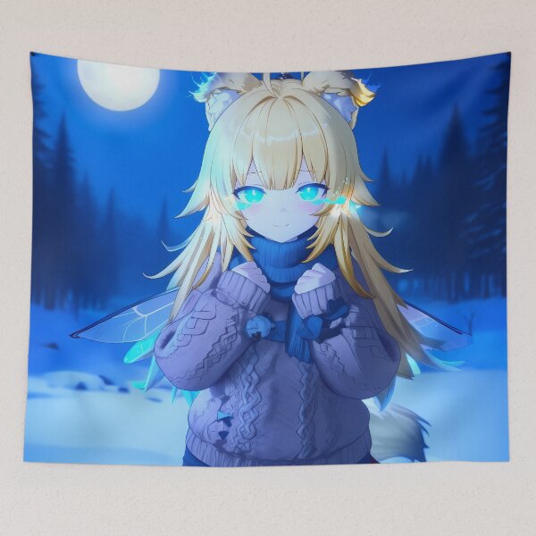 Item preview, Cute Winter Fairy Wolf Girl Anime Cozy Sweater designed and sold by Myanimegirlshop.