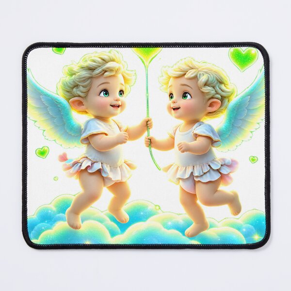 Item preview, Adorable Cherub Angels with Heart Balloon designed and sold by MagicCrystal.
