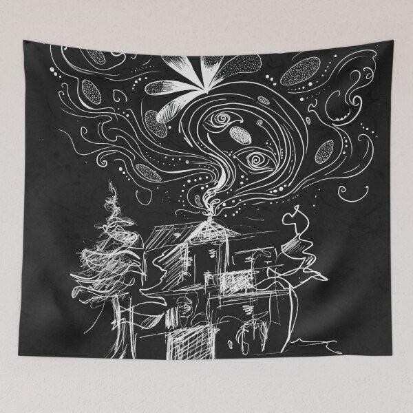 Item preview, Mystical Forest Panoramic Ink Sketch - Art47_Mystic_Hearth_Panorama designed and sold by Atillasanati.