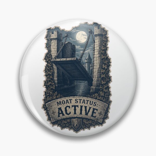 Item preview, Moat Status: Active - Gothic Drawbridge Illustration designed and sold by Print Loft.