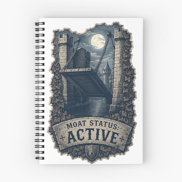 Item preview, Moat Status: Active - Gothic Drawbridge Illustration designed and sold by Print Loft.