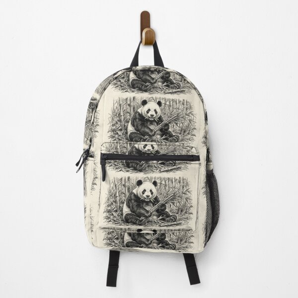 Item preview, Charcoal drawing of panda eating bamboo designed and sold by WestHillDesigns.