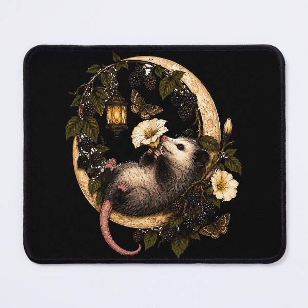Item preview, Midnight Botanical Opossum Dark Cottagecore Forager V3 designed and sold by Sunday.Supply.