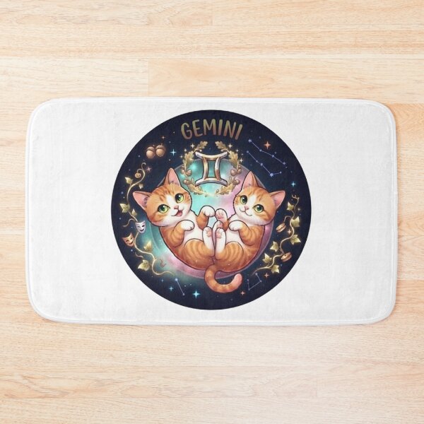 Item preview, Gemini Cute Twin Orange Cats Zodiac Astrology Cosmic designed and sold by PetalsPaws.
