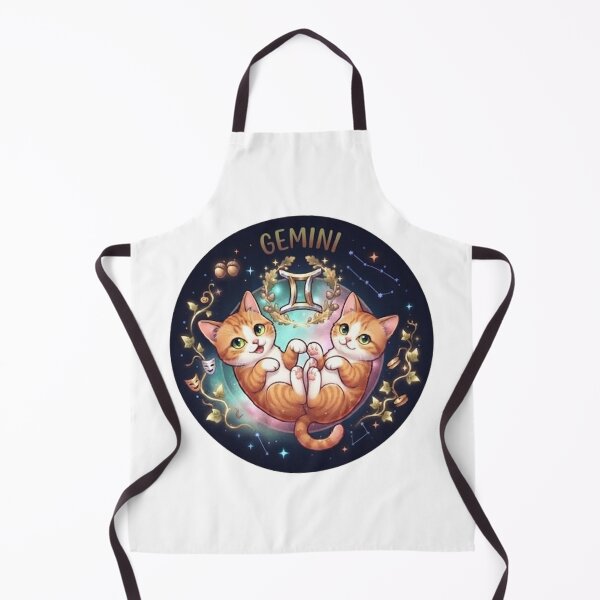 Item preview, Gemini Cute Twin Orange Cats Zodiac Astrology Cosmic designed and sold by PetalsPaws.