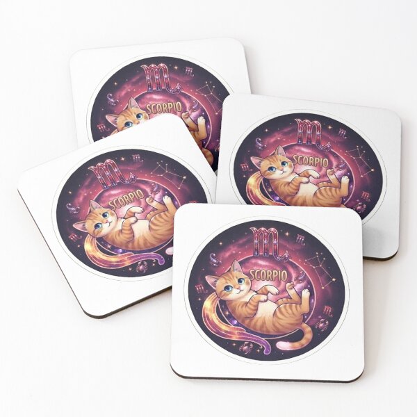 Item preview, Scorpio Cute Orange Cat Zodiac Astrology Cosmic designed and sold by PetalsPaws.
