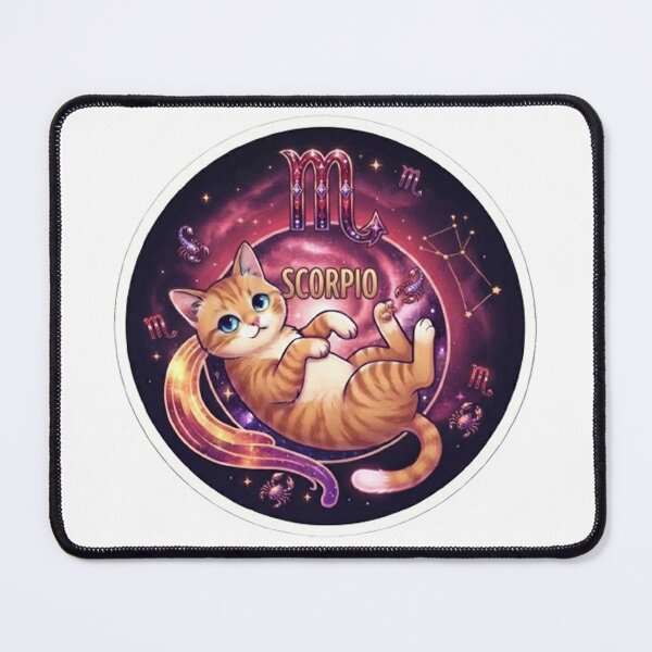 Item preview, Scorpio Cute Orange Cat Zodiac Astrology Cosmic designed and sold by PetalsPaws.