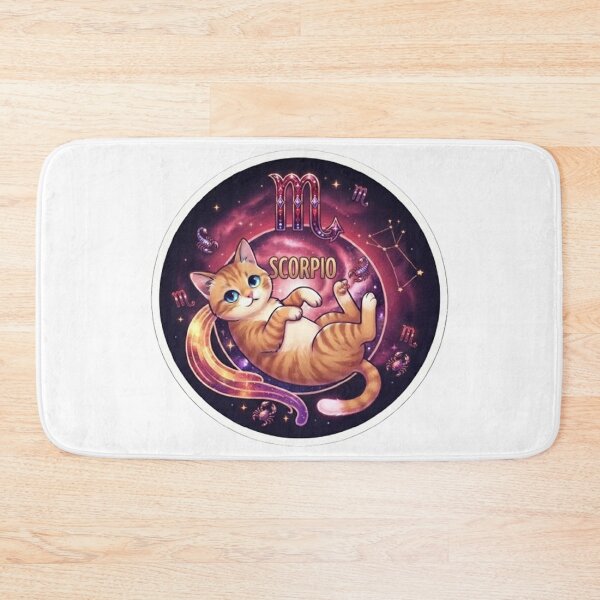 Item preview, Scorpio Cute Orange Cat Zodiac Astrology Cosmic designed and sold by PetalsPaws.