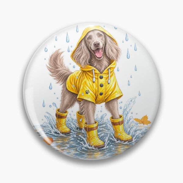 Item preview, Happy Weimaraner in Raincoat – Rainy Day Dog designed and sold by HoldYourPoint.