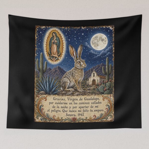 Item preview, Moonlit Jackrabbit Mexican Ex-Voto Folk Art designed and sold by newnomads-art.